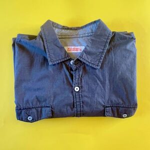 MICHAEL BRANDON BLUE/GRAY SHORT SLEEVE BUTTON DOWN